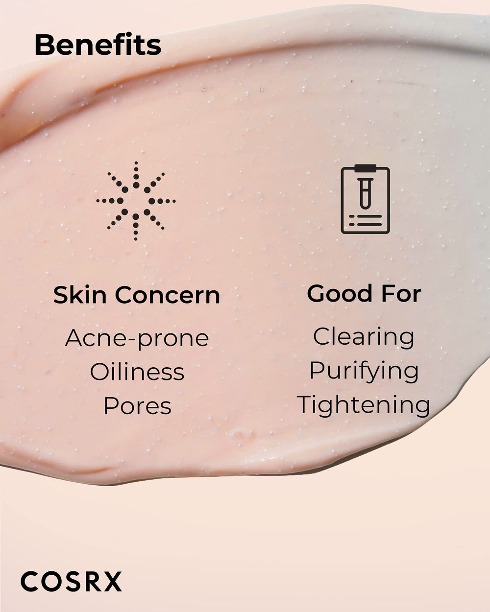 COSRX pink-charcoal-mask-detailed-packaging-shot communicates skin-friendly values.