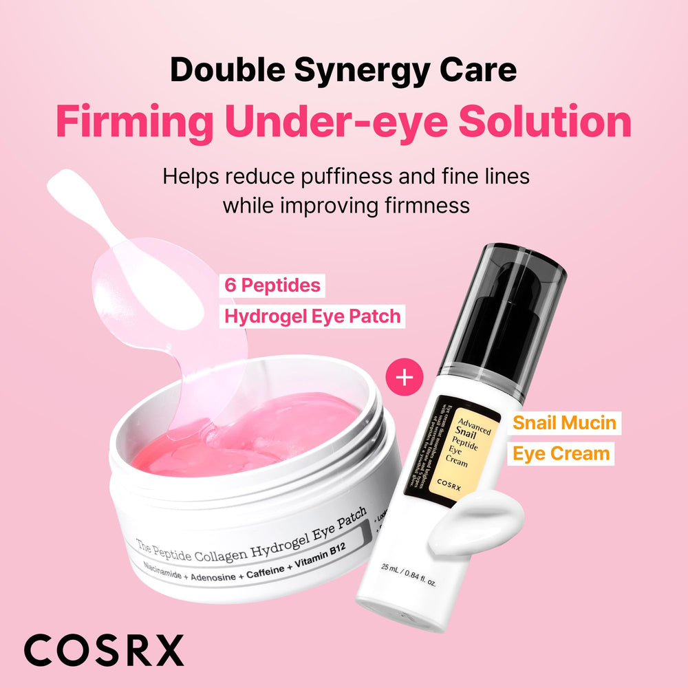 Close-up of gel sheet texture on skin with COSRX Pink Peptides Eye Patch.