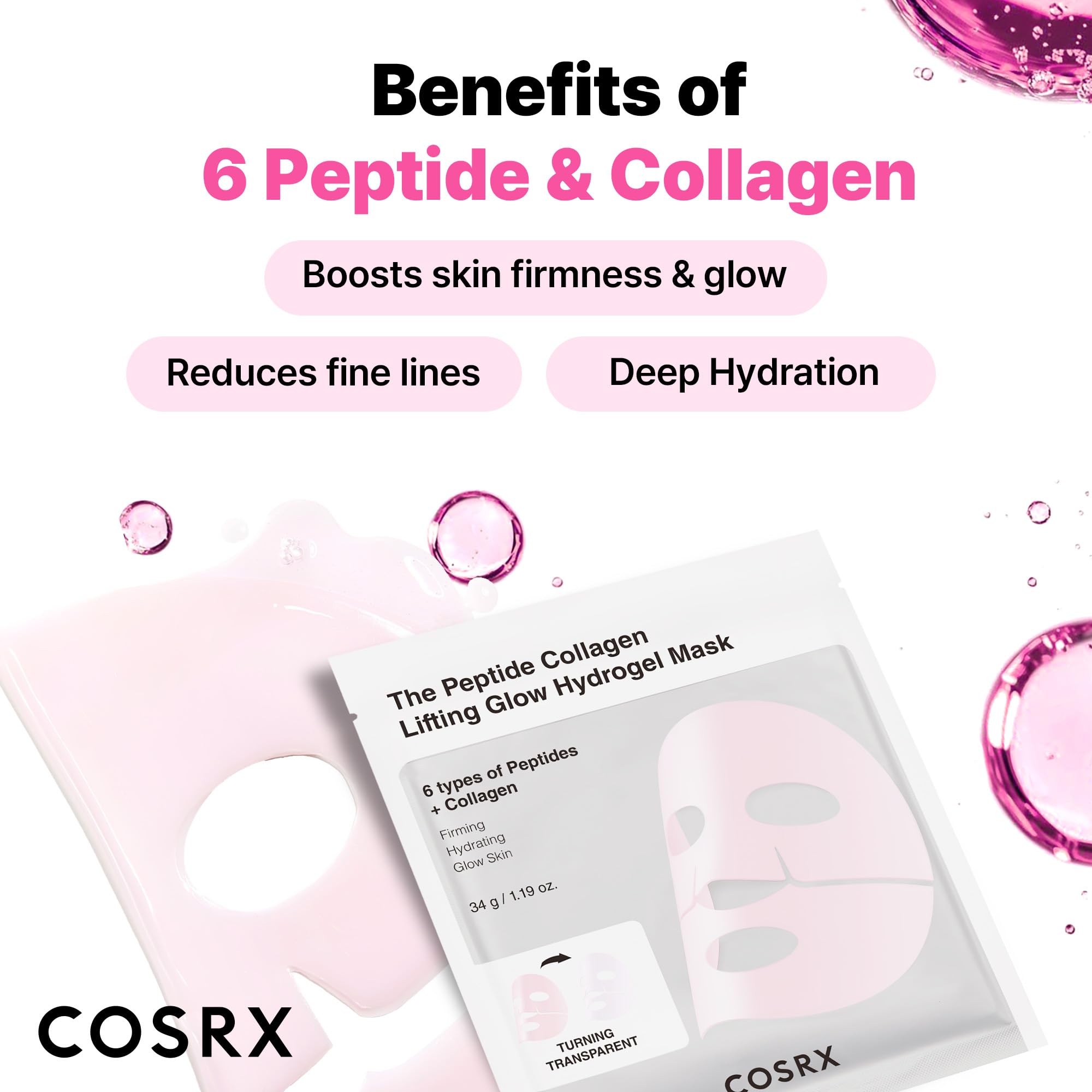 COSRX Pink Peptides closeup of peptides highlights firming potential