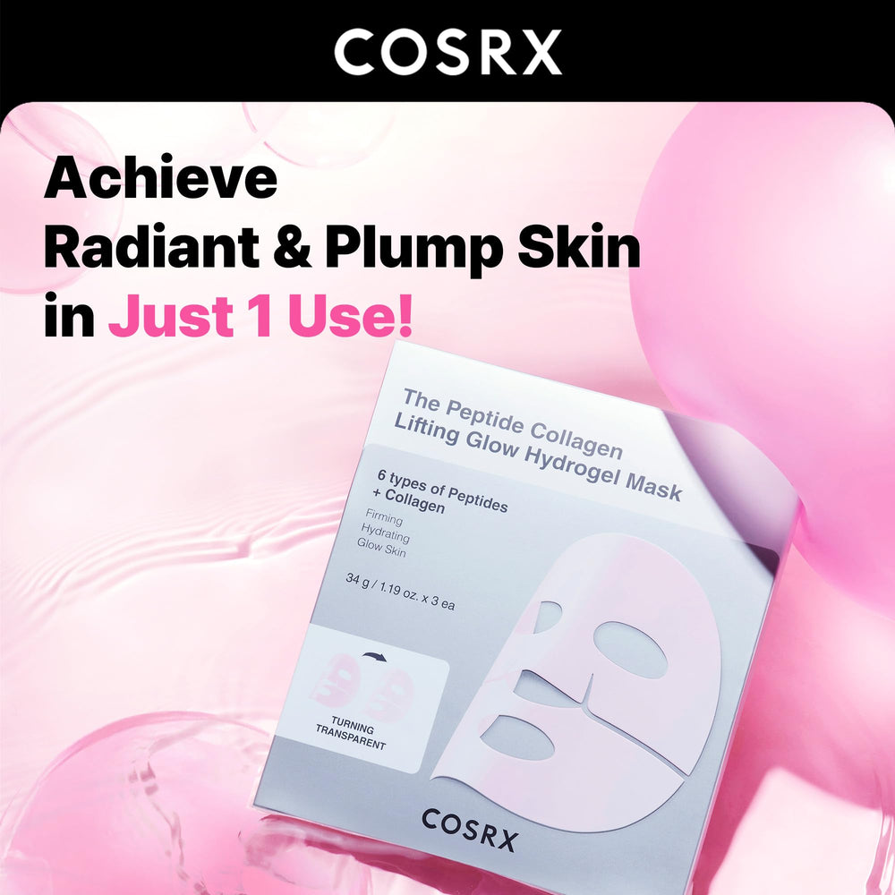 COSRX Pink Peptides mask transparent appearance during wear signals active ingredient delivery