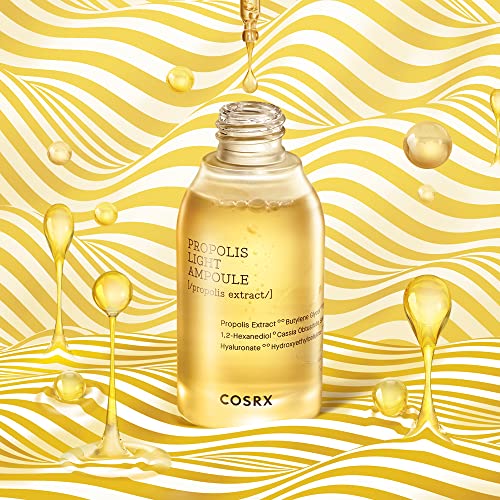 COSRX Propolis Ampoule application step demonstrates simple nightly routine.