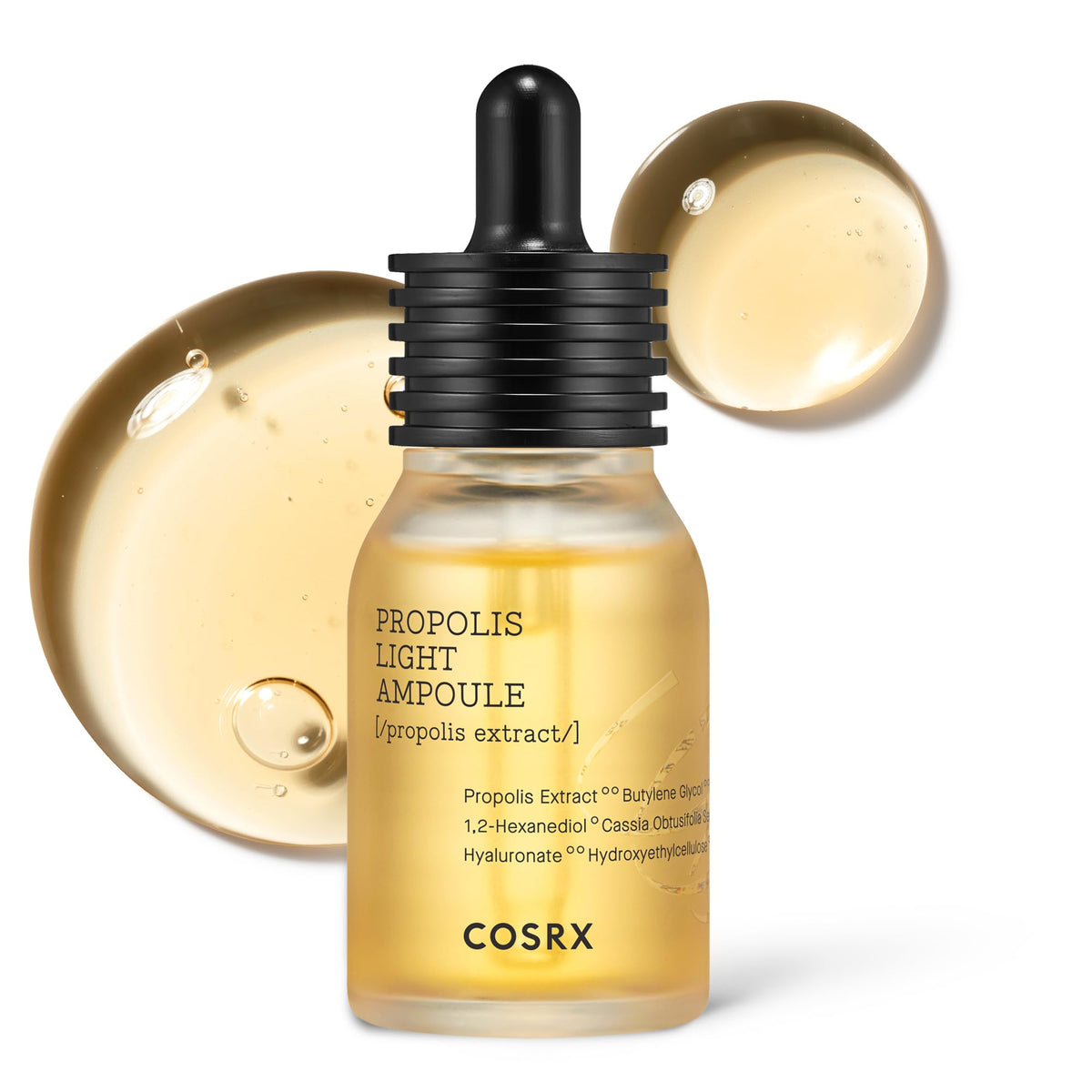 COSRX Propolis Ampoule bottle close-up highlighting glow-boosting hydration.