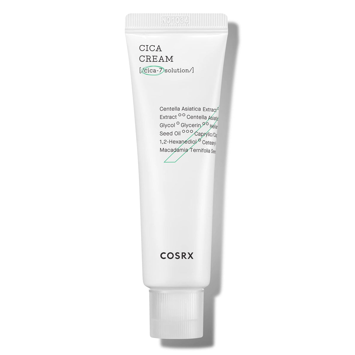 COSRX Pure Fit Cica Cream 50ml tube close-up shows gentle barrier support for sensitive skin