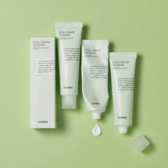 COSRX Pure Fit Cica Intensive Cream texture close-up shows non-greasy hydration.