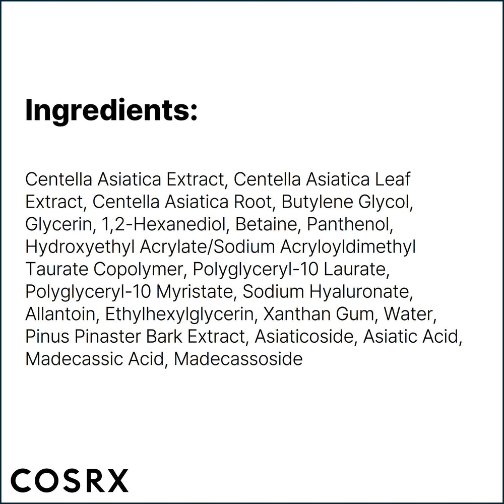 COSRX Pure Fit Cica Serum packaging closeup, travel-friendly bottle