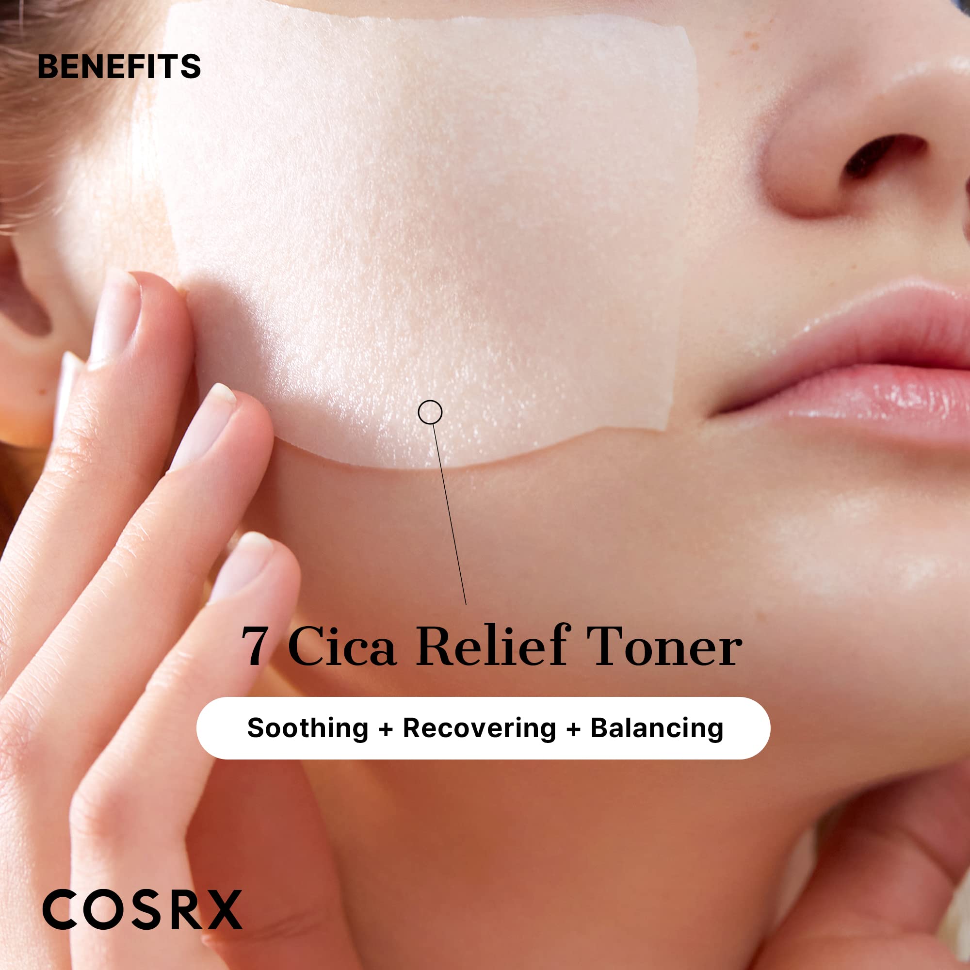 COSRX Pure Fit CICA Toner bottle label emphasizes gentle, skin-friendly formula