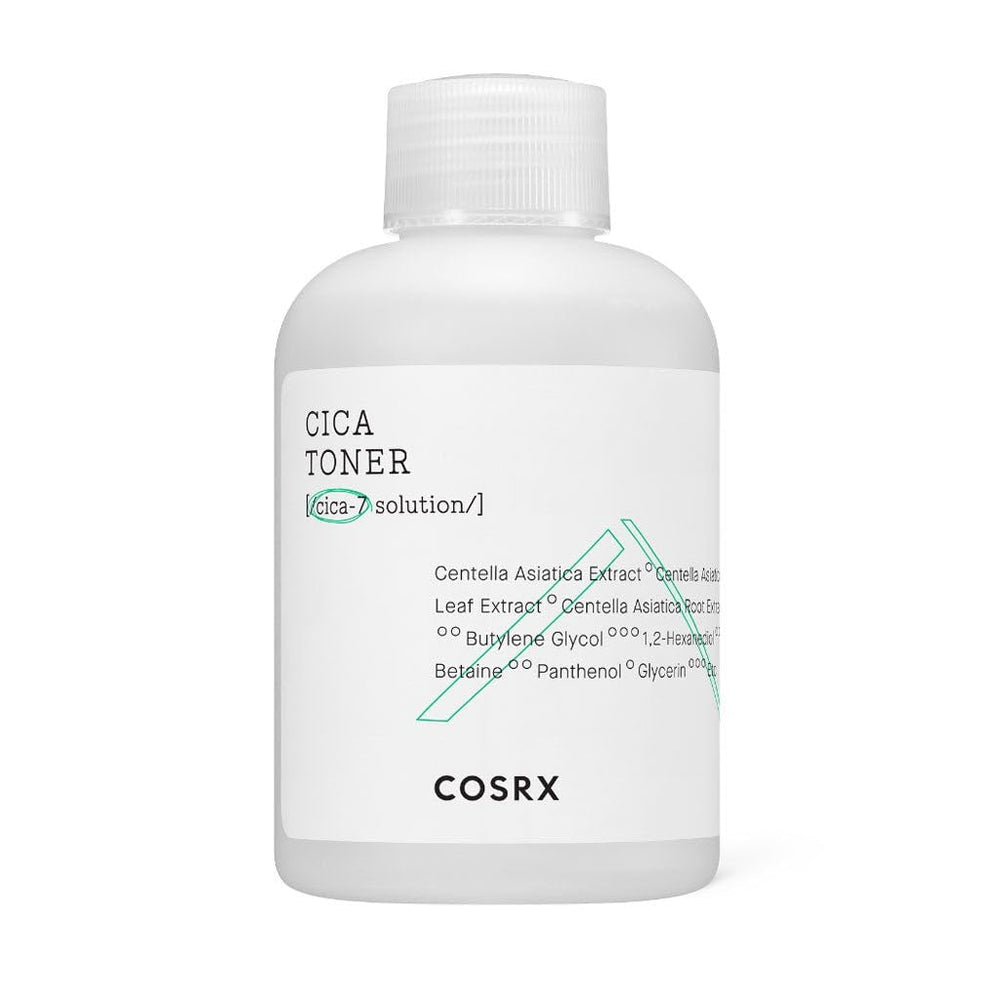 COSRX Pure Fit CICA Toner on cotton pad during calming, non-irritating swipe