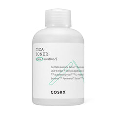 COSRX Pure Fit CICA Toner on cotton pad during calming, non-irritating swipe