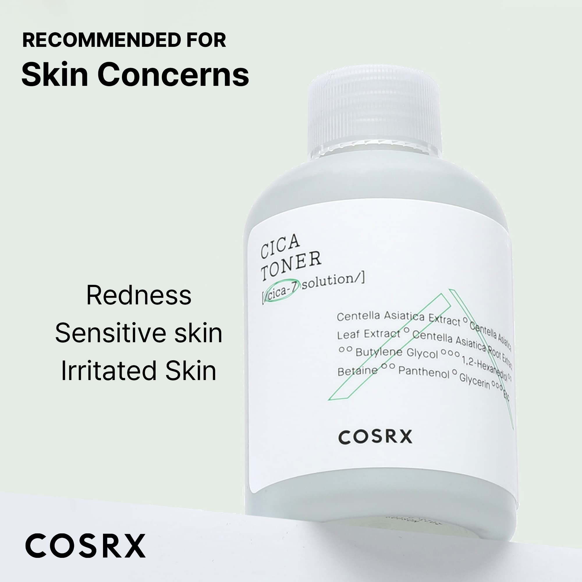 COSRX Pure Fit CICA Toner promotes calm, hydrated skin with a refreshed look