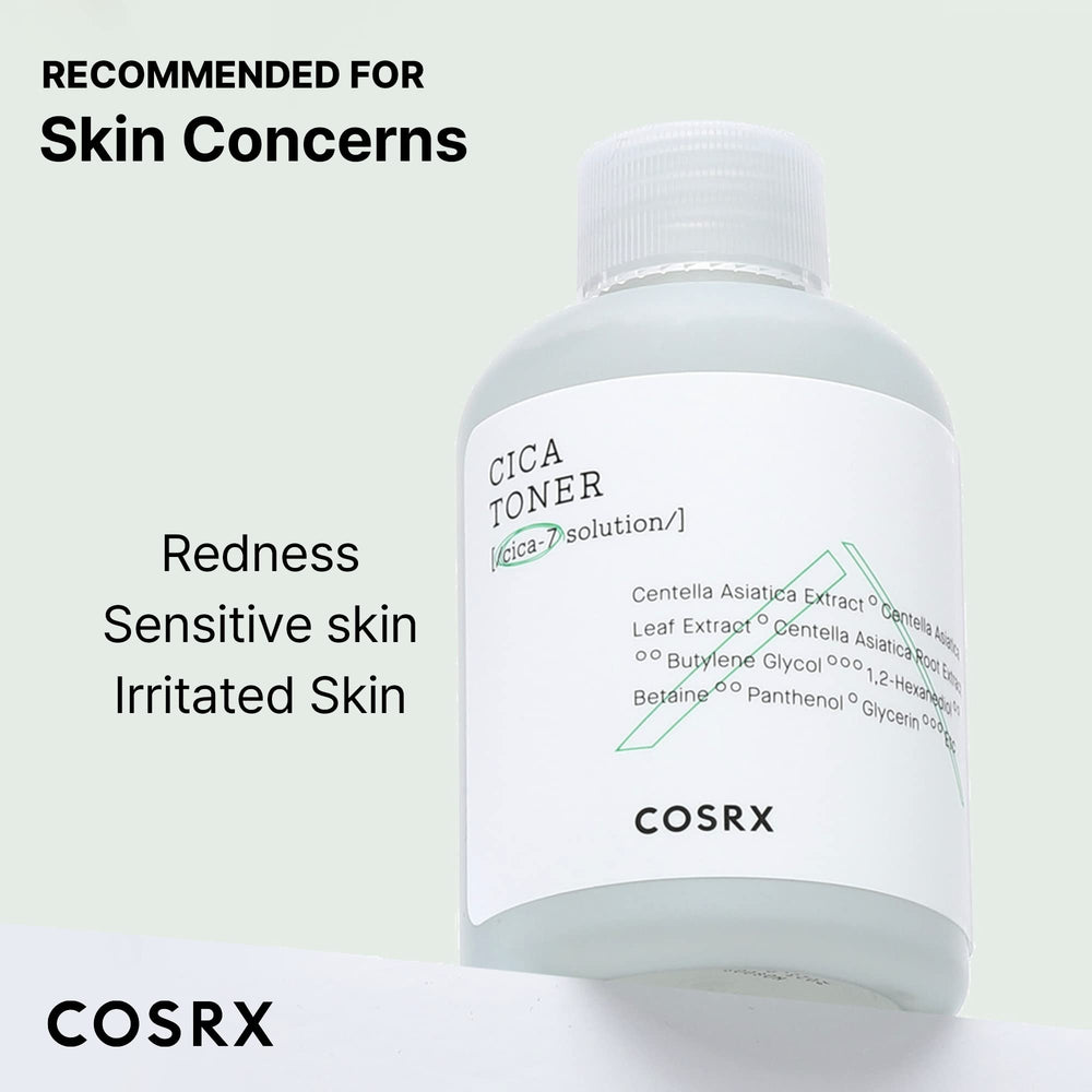 COSRX Pure Fit CICA Toner promotes calm, hydrated skin with a refreshed look