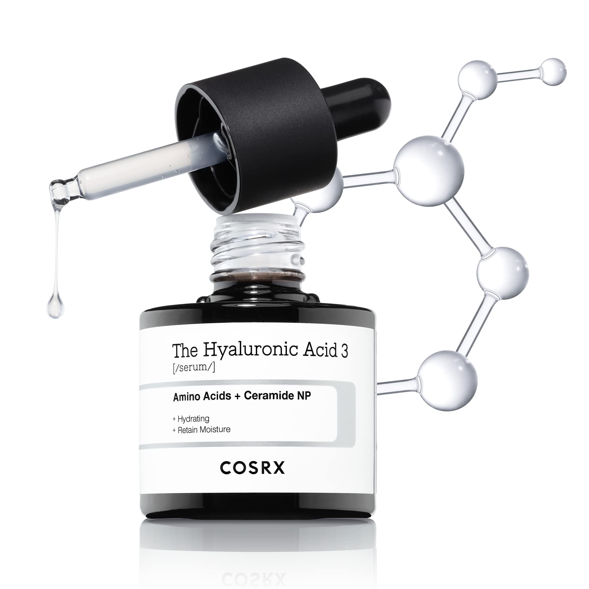 COSRX Pure Sodium Hyaluronic Acid 3% Serum bottle showing hydration-ready packaging