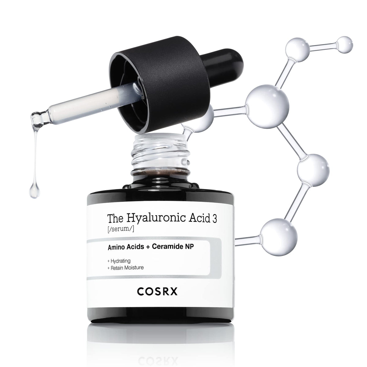 COSRX Pure Sodium Hyaluronic Acid 3% Serum bottle showing hydration-ready packaging