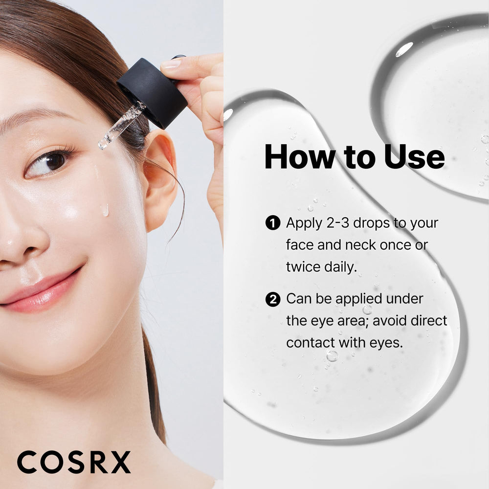 COSRX packaging highlighting hypoallergenic, dermatologist-tested formulation