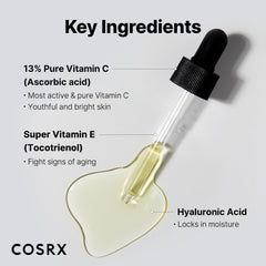 COSRX Pure Vitamin C 13% serum ingredients label close-up