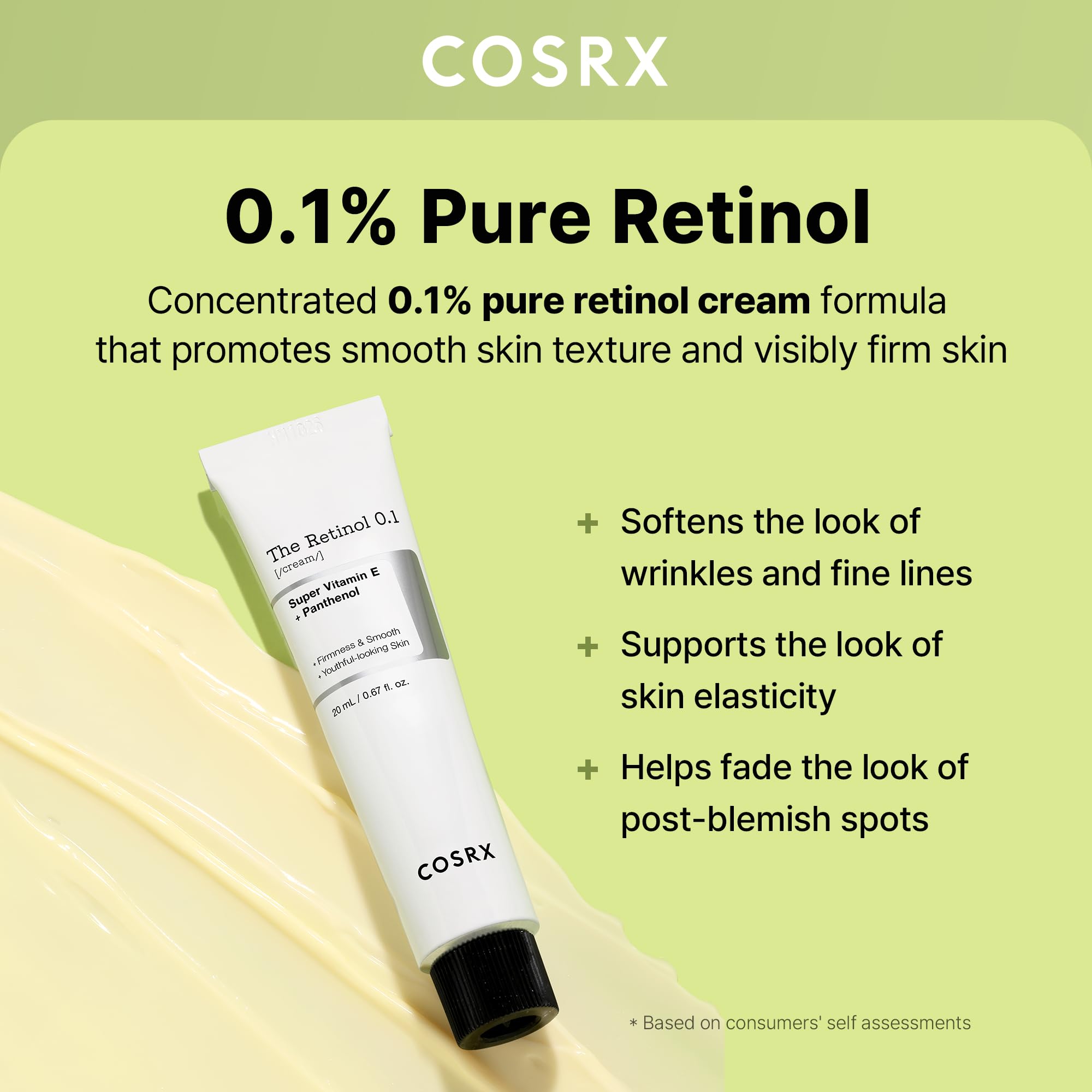 COSRX Retinol 0.1% Cream jar packaging highlights compact travel friendly anti aging solution