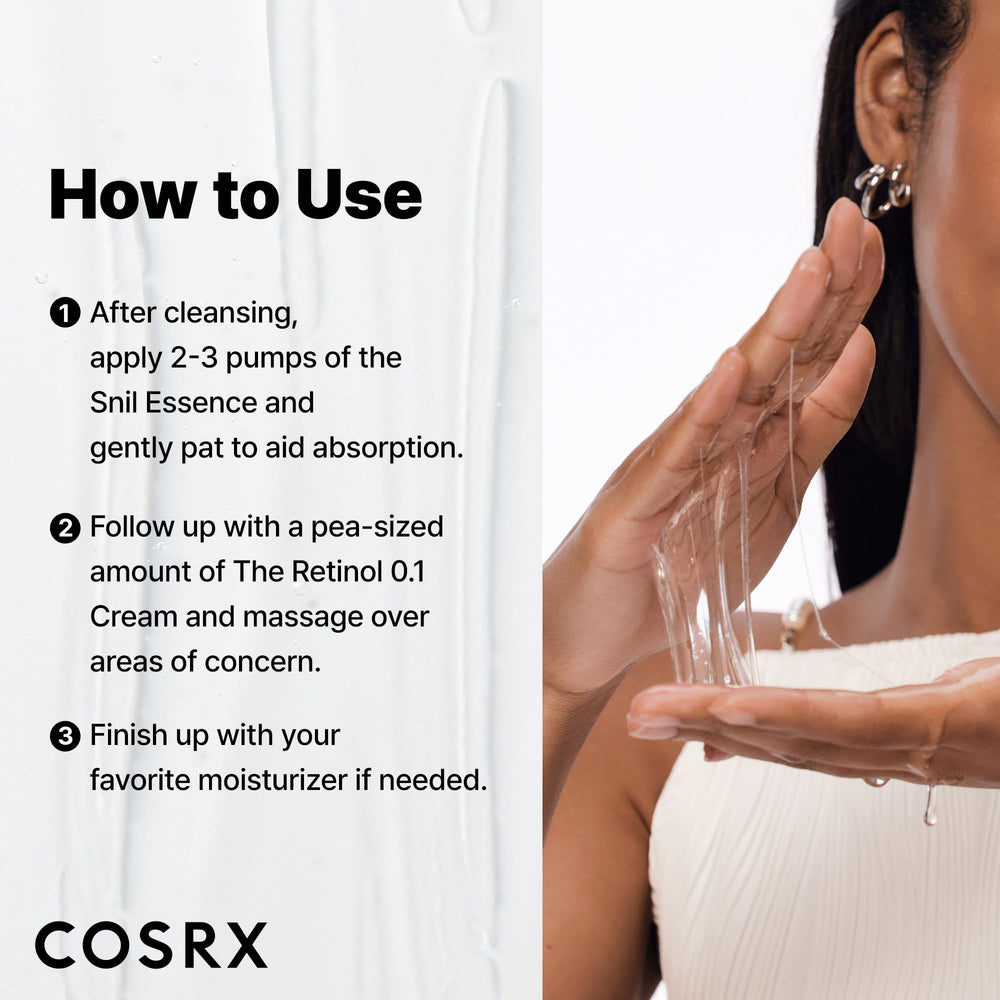 COSRX Retinol 0.1% Cream application for evening care.