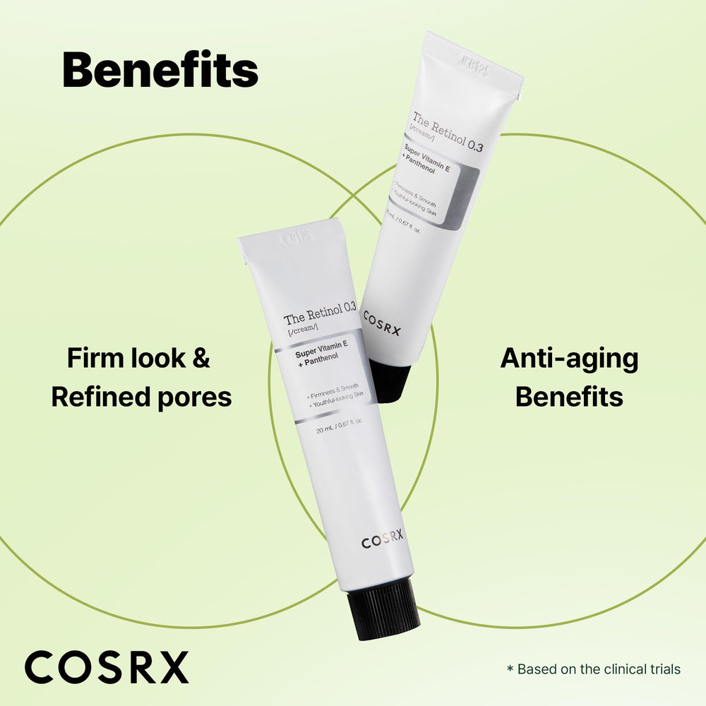 COSRX Retinol 0.3% Cream jar application shows lightweight nightly use