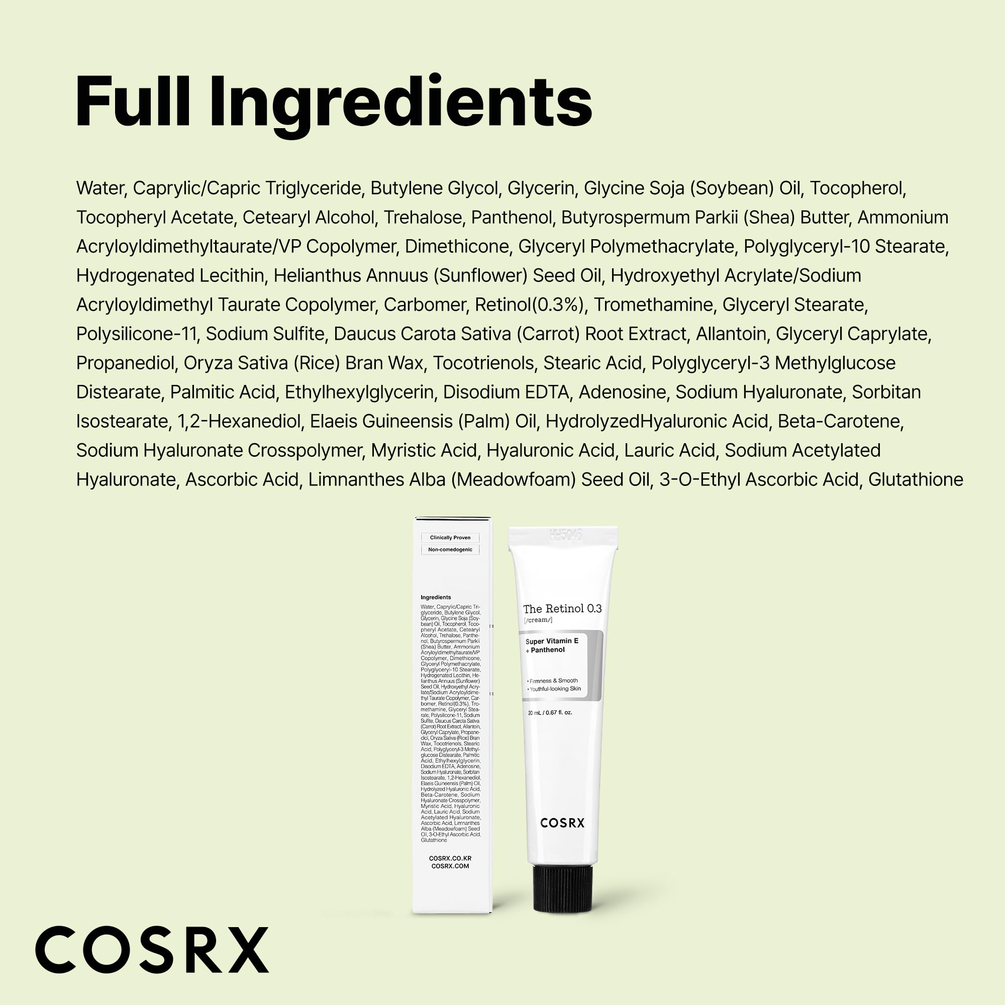 COSRX Retinol 0.3% Cream boxed packaging suggests gift-ready skincare