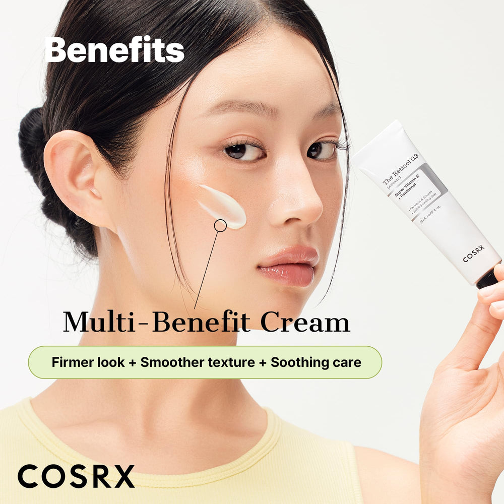 COSRX Retinol 0.3% Cream swatch reveals smooth blendable texture for nightly use