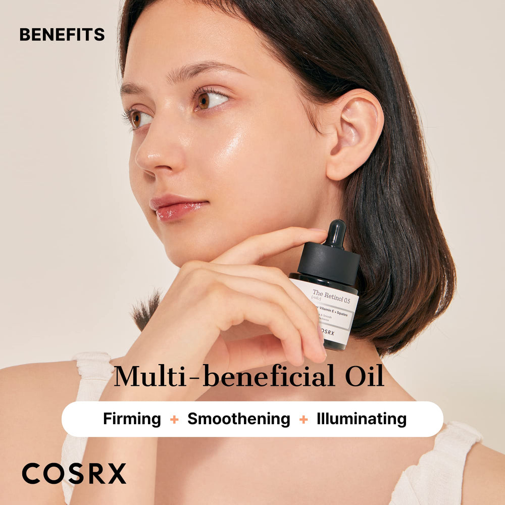 COSRX Retinol 0.5 Oil on hand demonstrating lightweight finish