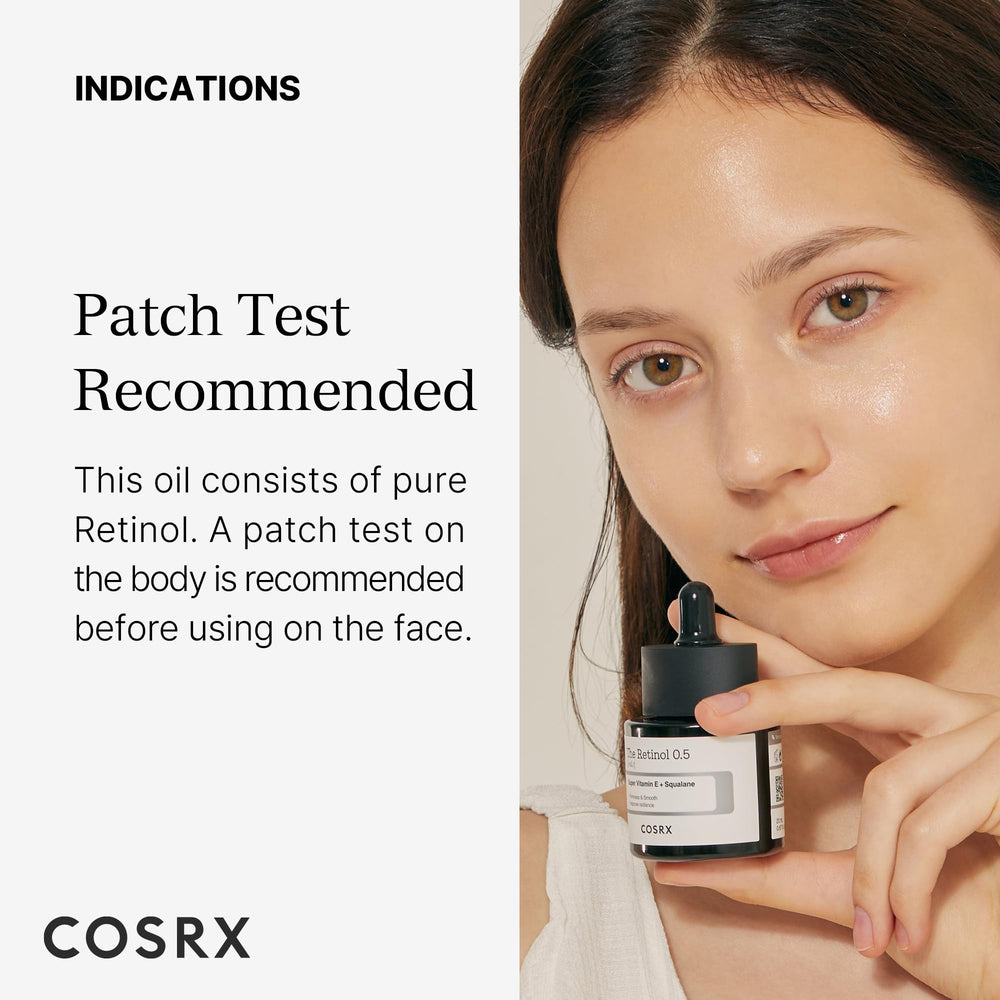 COSRX Retinol 0.5 Oil packaging box and bottle display