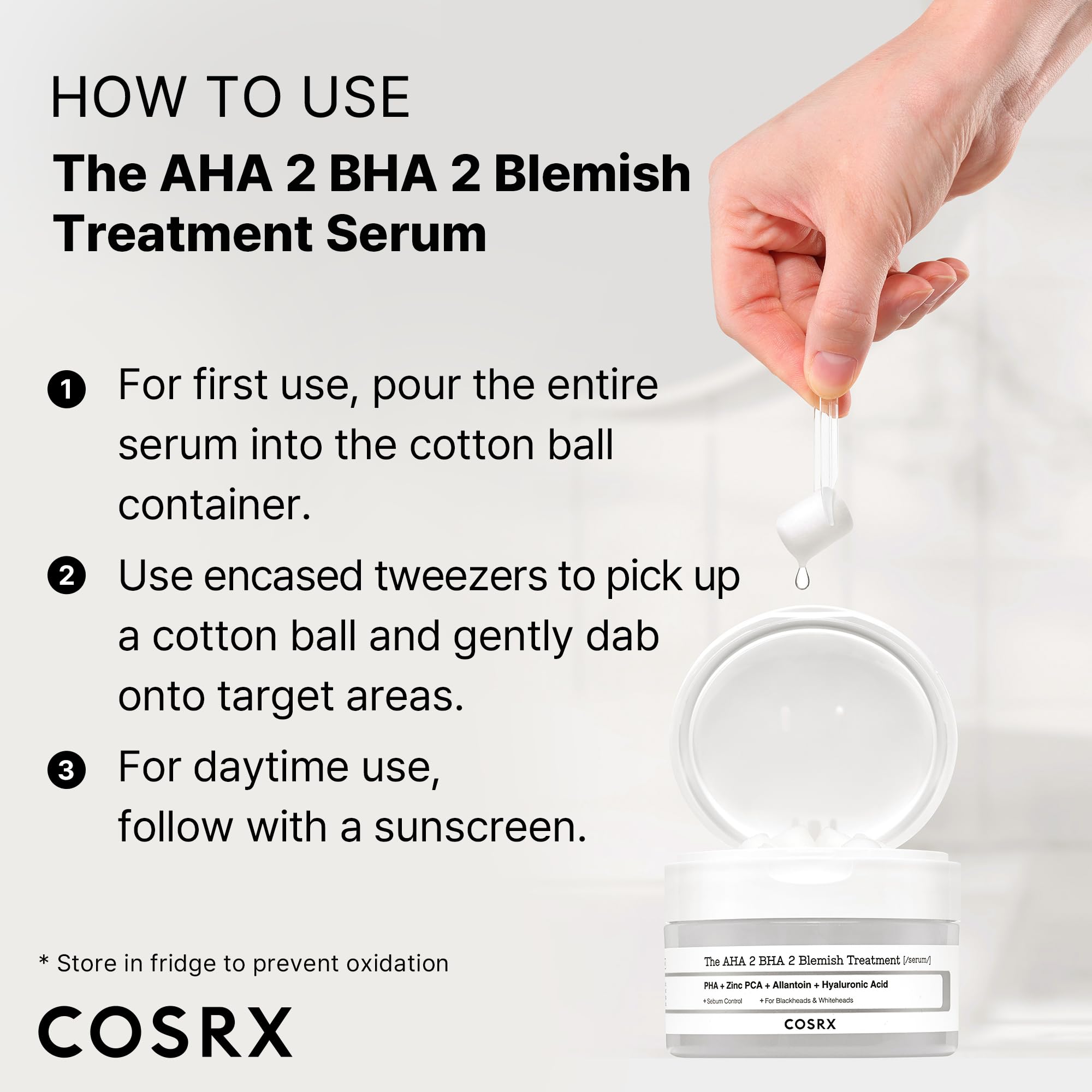 COSRX serum absorbing quickly into skin during routine