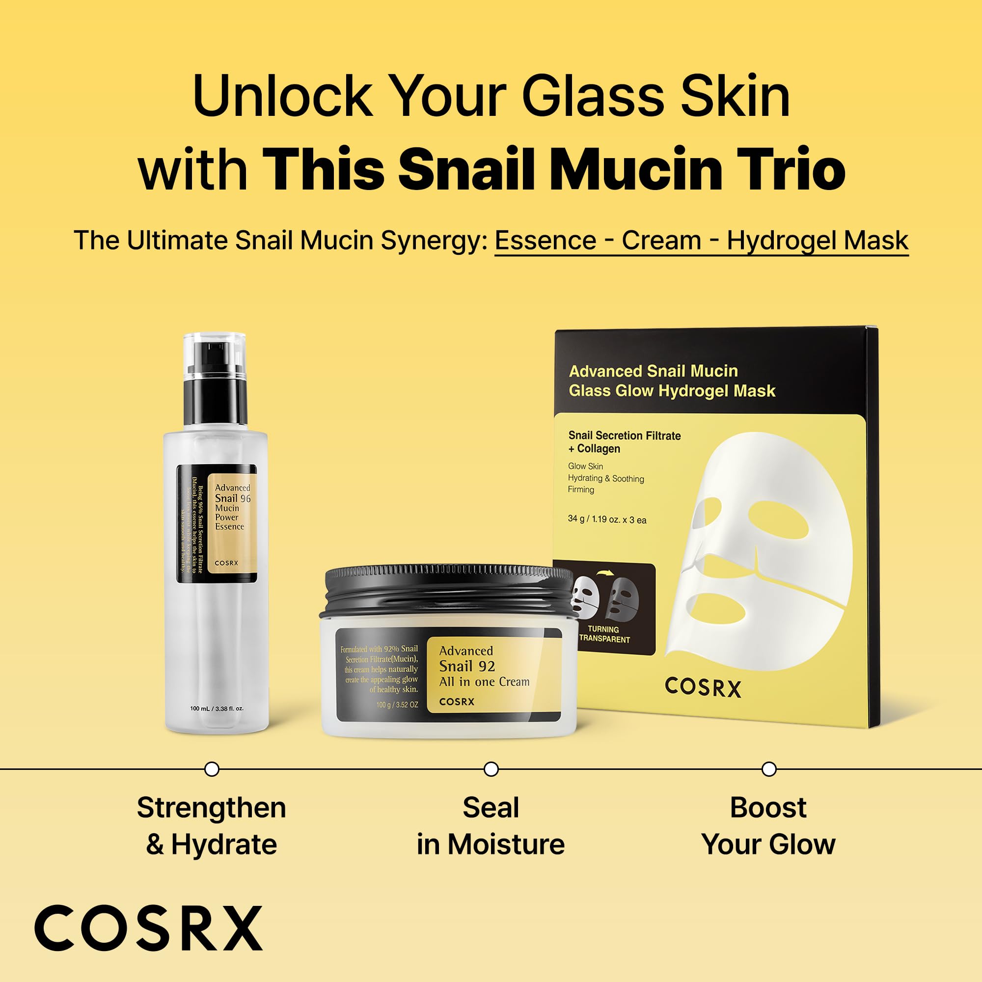 COSRX Snail Mucin 92% suitable for dry, sensitive skin in daily routine.