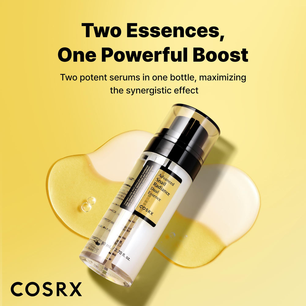 Cream and clear textures blend on skin to boost elasticity and glow with COSRX