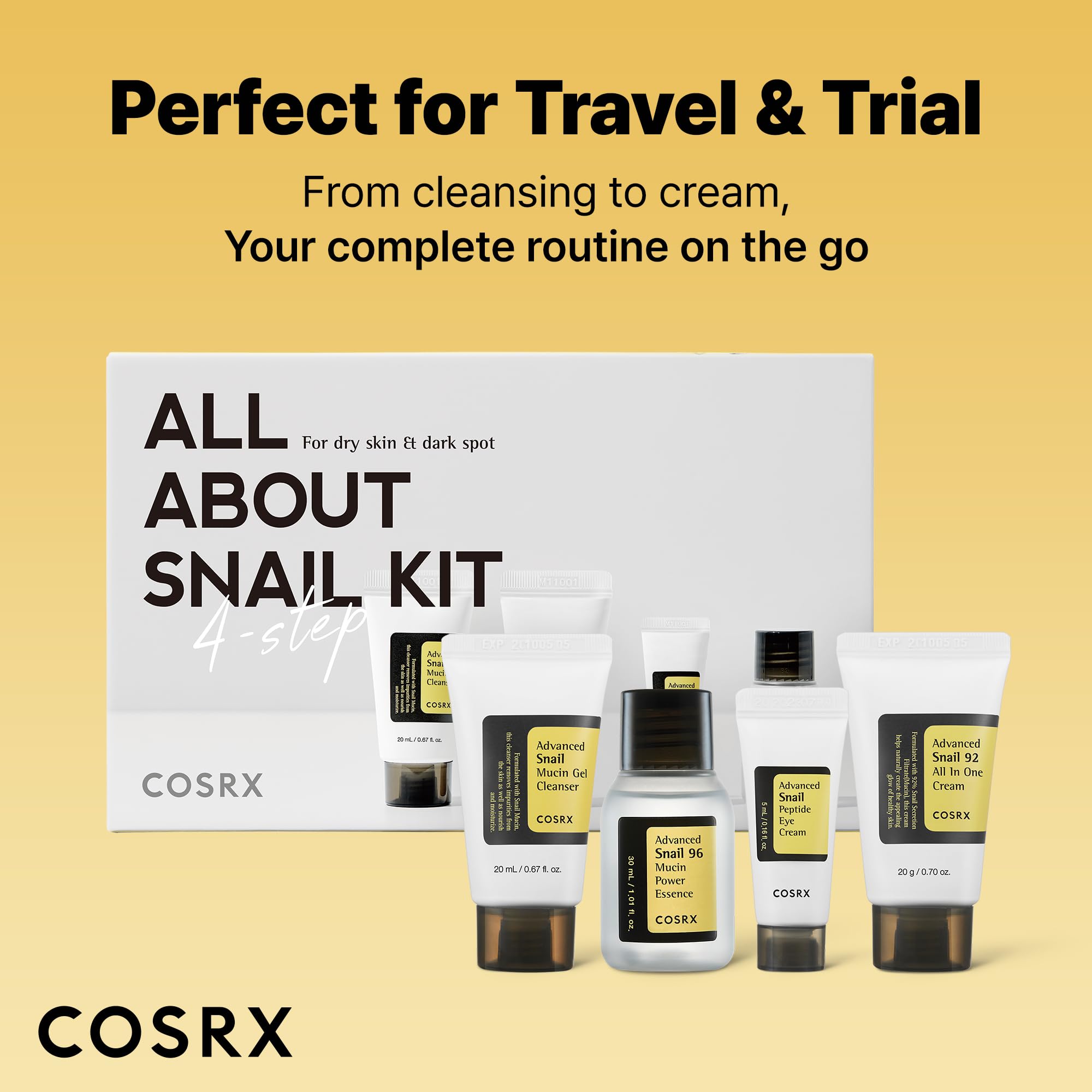 COSRX Snail Mucin Face Wash closeup bottle showing clear gel texture.
