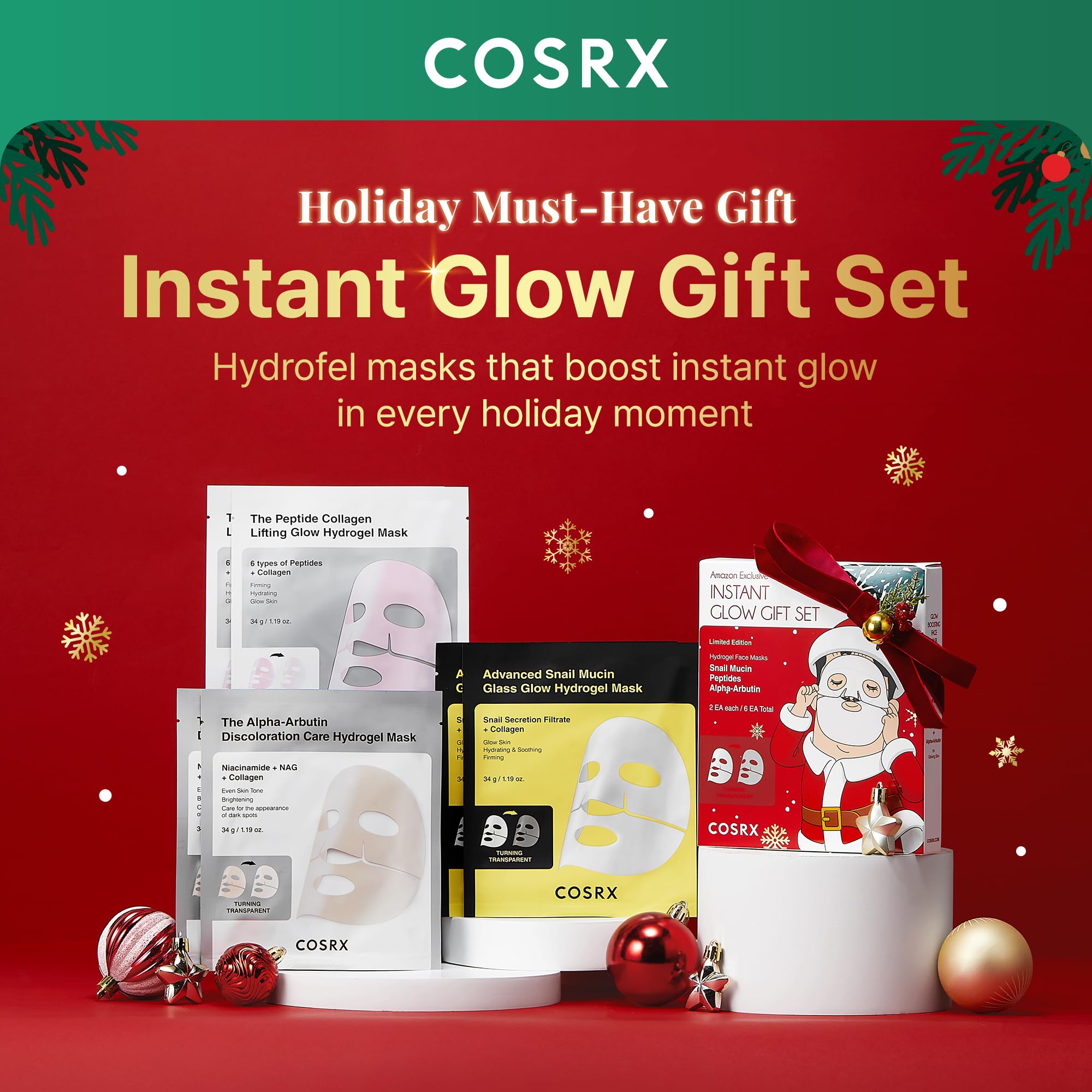 COSRX Snail Mucin hydrogel mask delivering cooling hydration on the skin