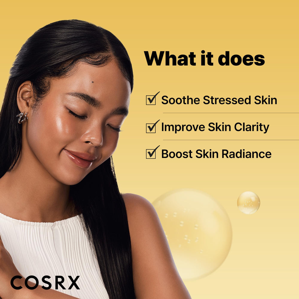 COSRX Snail Mucin Serum drop on palm illustrates moisture retention and light texture