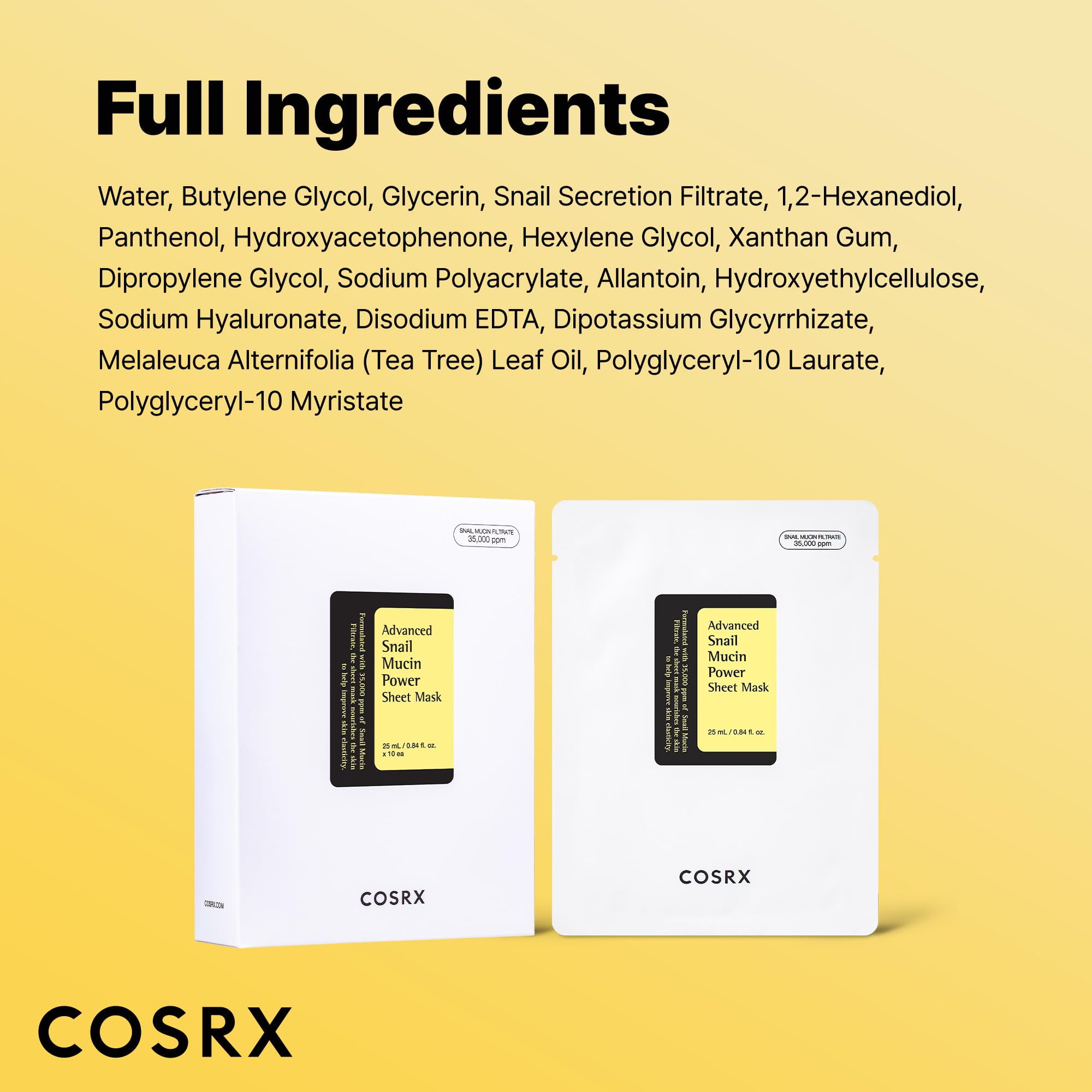 COSRX Snail Mucin Sheet Mask cruelty-free, not tested on animals