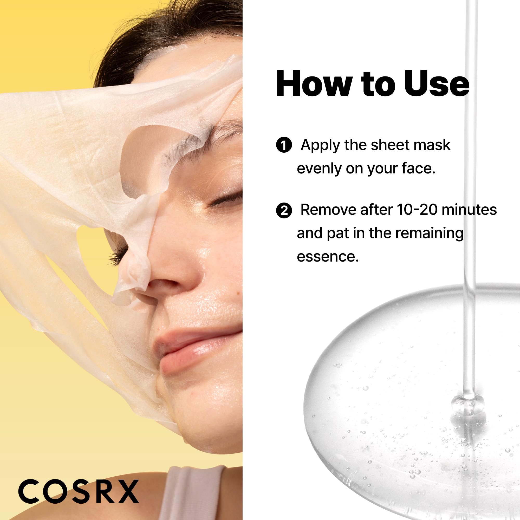 COSRX Snail Mucin Sheet Mask texture reveals plush, hydrating fabric