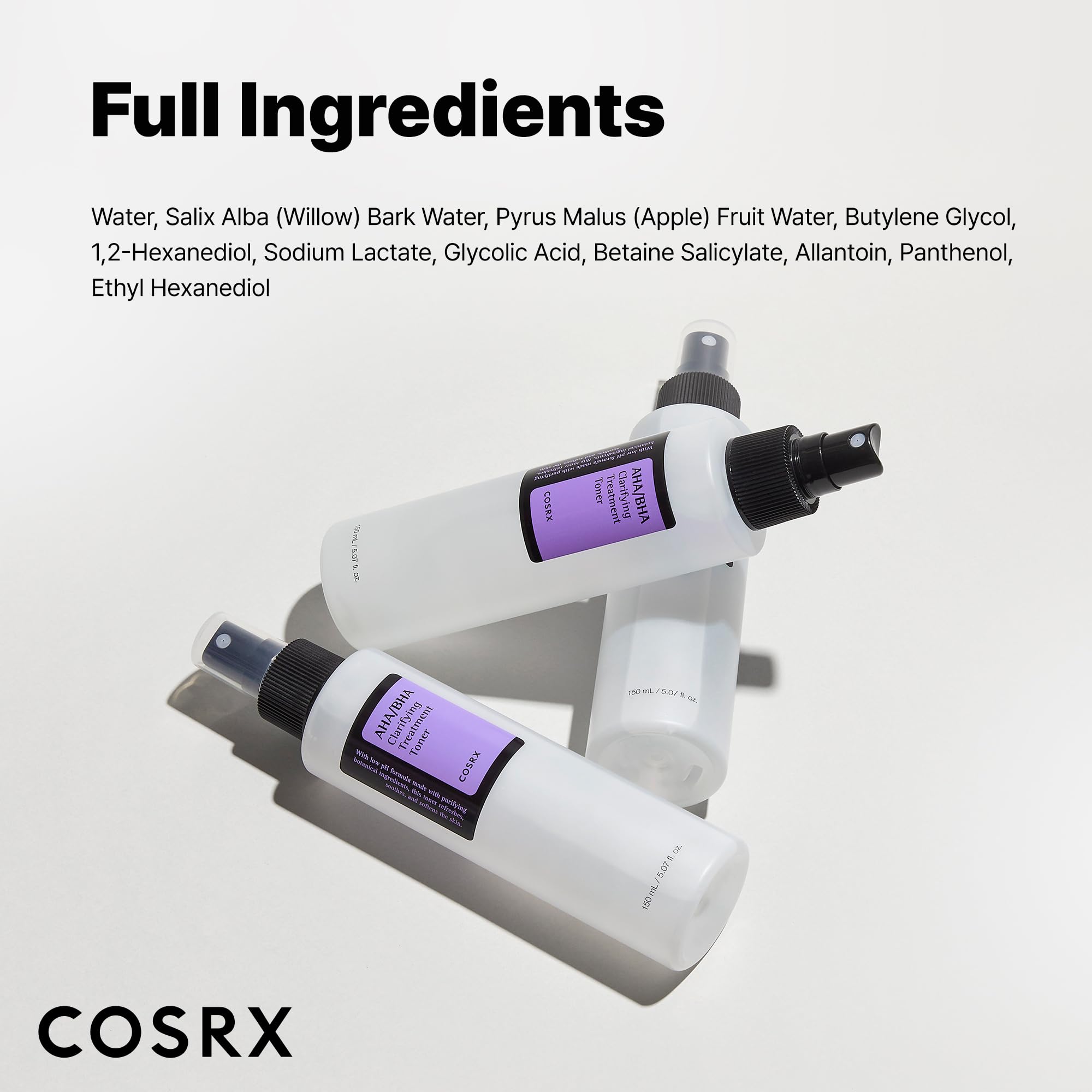 COSRX AHA/BHA Treatment Toner on skincare shelf representing routine step