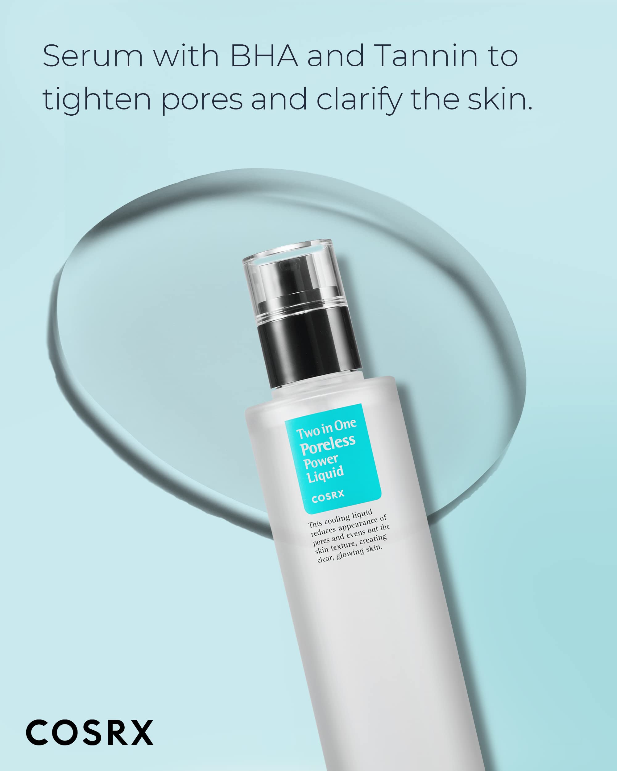 COSRX Two in One Poreless Power Liquid pump dispensing for easy, mess-free use.
