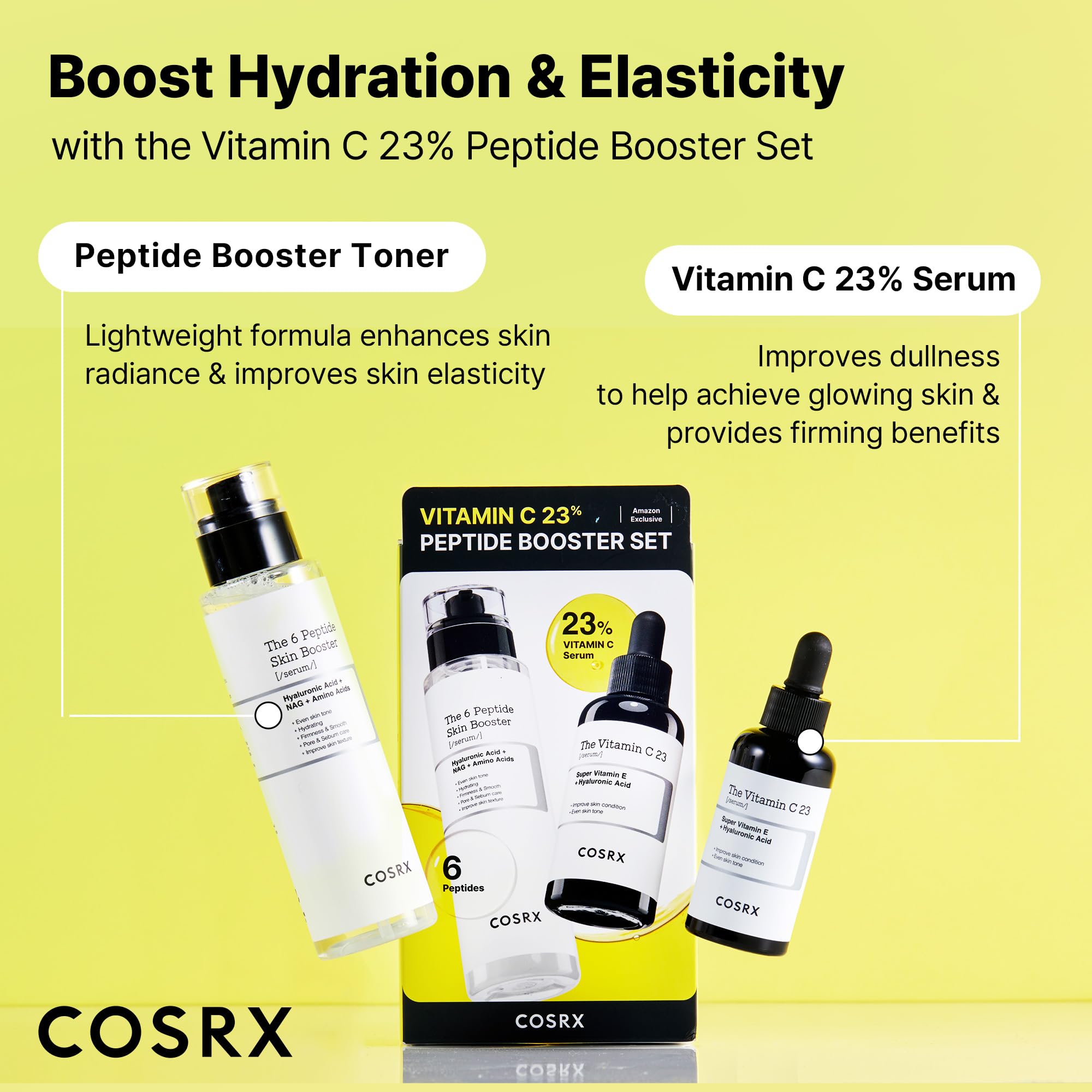 COSRX Vitamin C 23% Serum application swirls for brighter, more even skin tone.