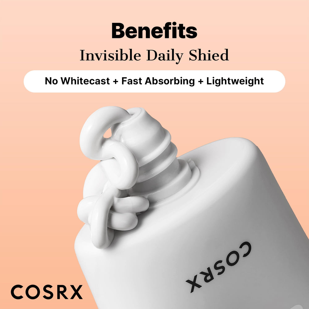 COSRX sunscreen demonstrated as a pre-makeup step in daily routine.