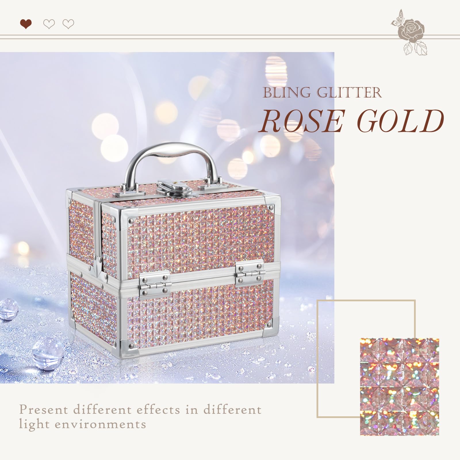 Costravio aluminum frame provides durable, lightweight protection for cosmetics during travel.