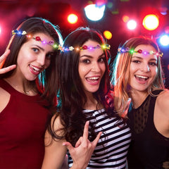 Cosweet LED flower crowns close-up petals, vivid detail for festive photos.