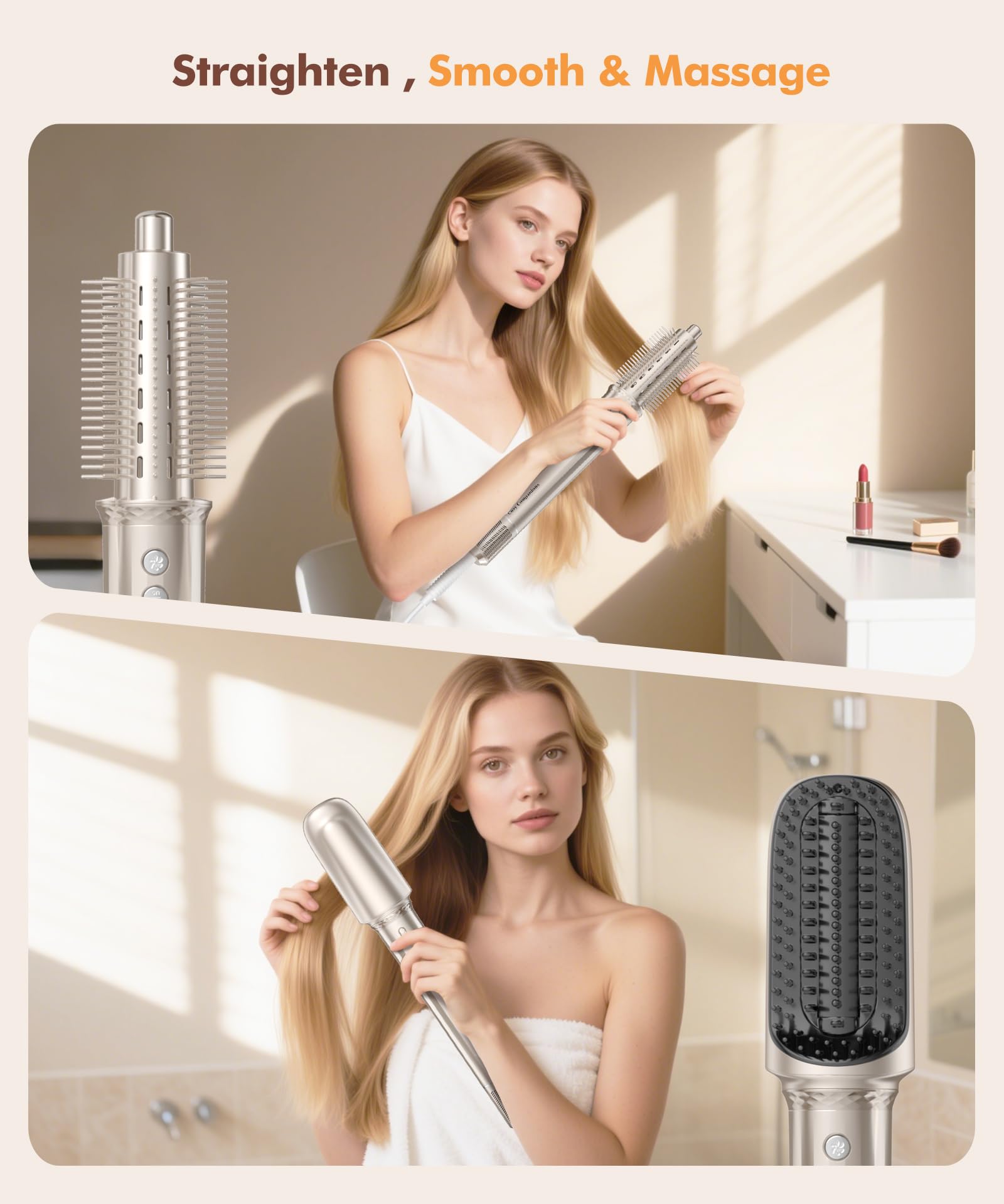 Cosy Companions 6-in-1 hair dryer brush travel-bag included supports on-the-go styling
