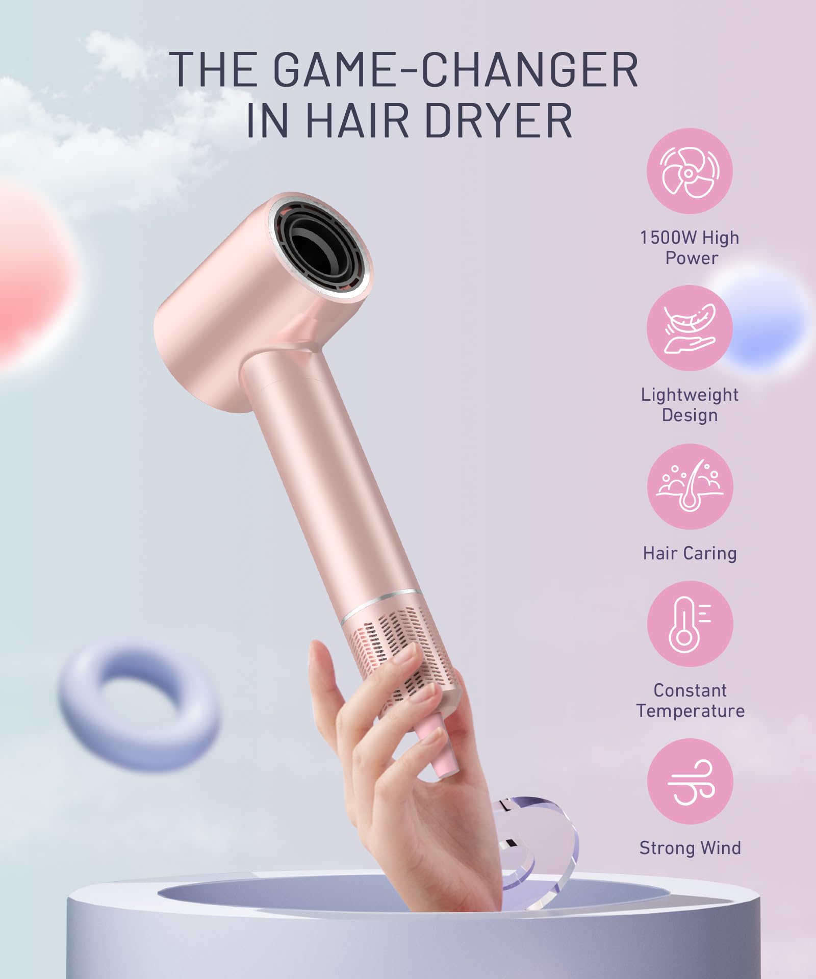 Cosy Companions hair dryer 360-degree nozzle enables flexible styling across lengths.