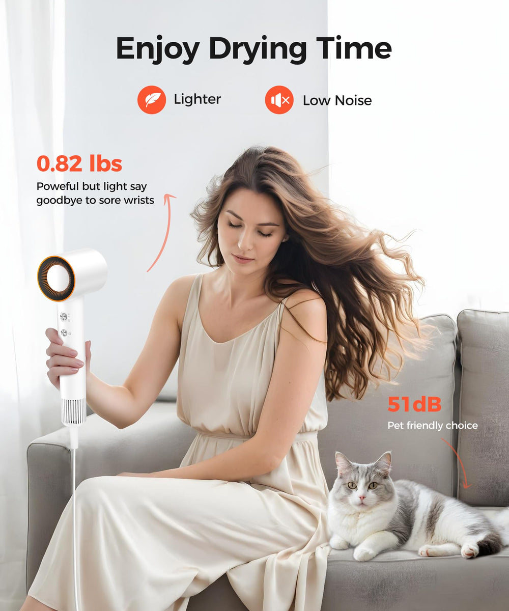 Cosy Companions hair dryer lightweight design on scale for easy handling