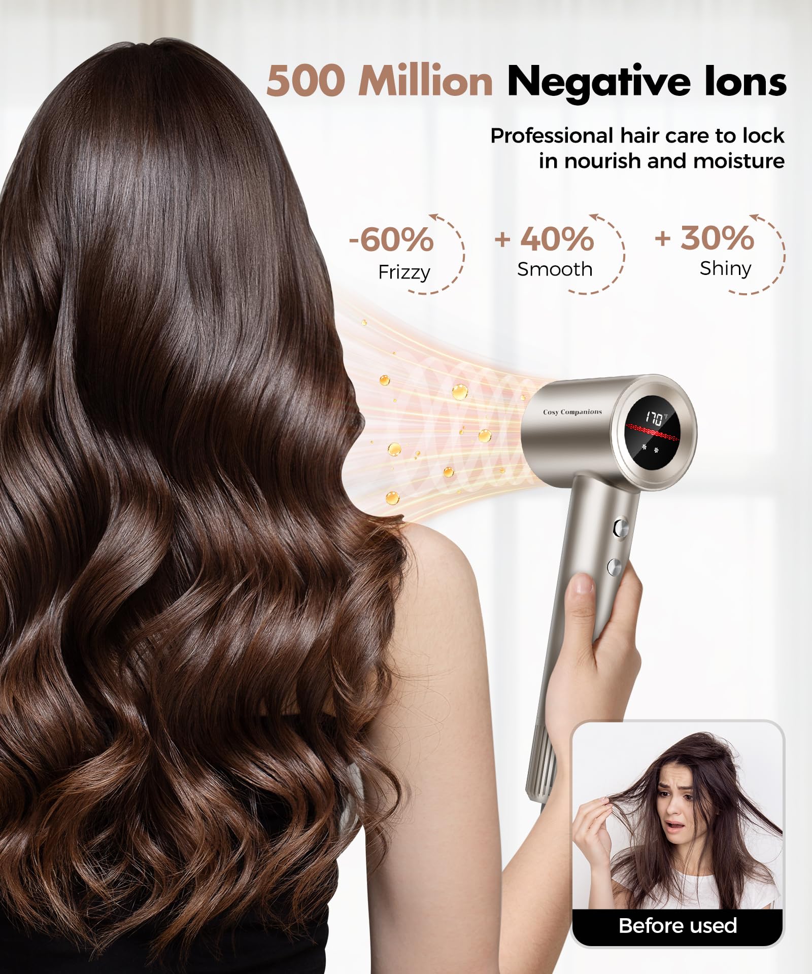 Cosy Companions hair dryer is quiet and lightweight for comfortable use.