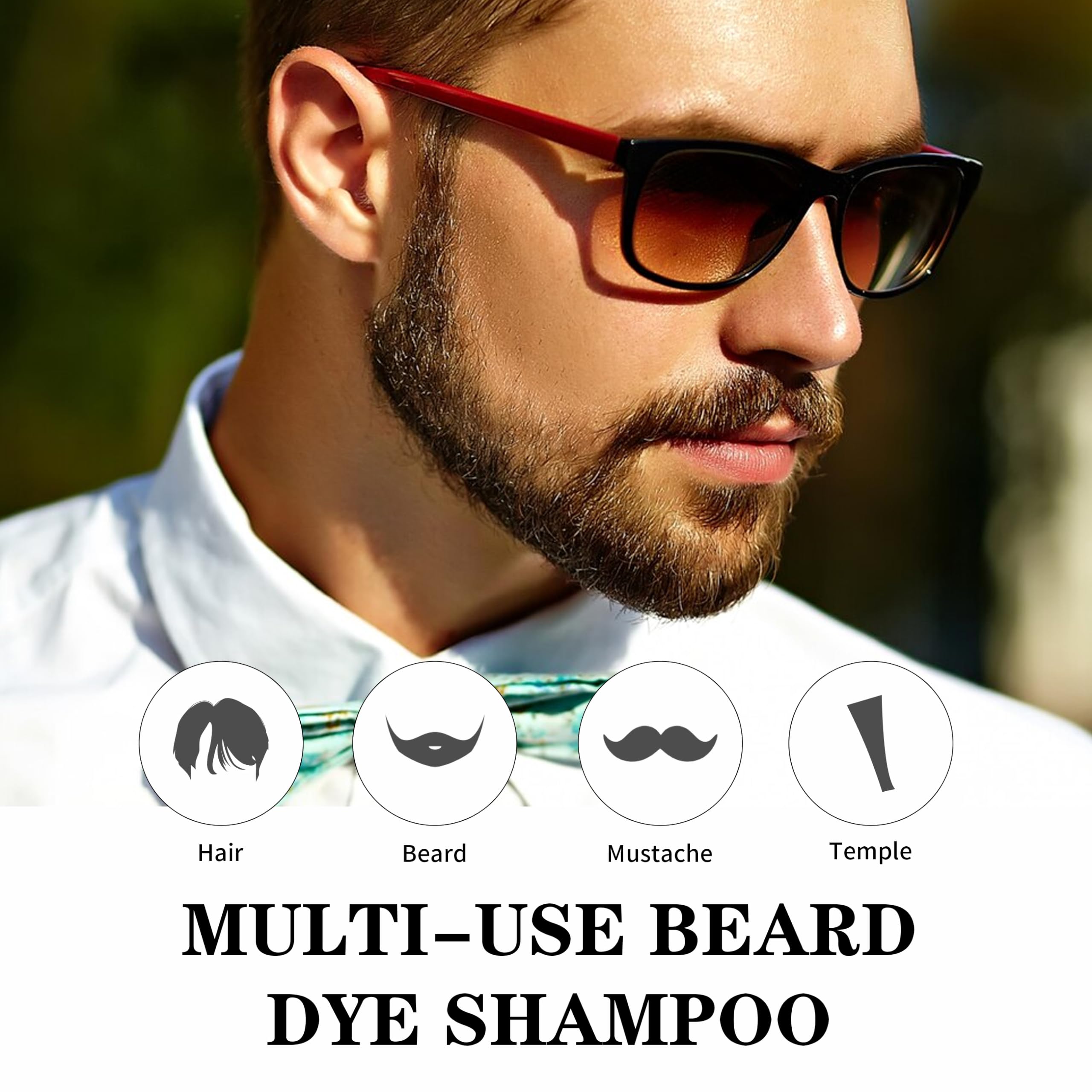 COSYAGE beard mustache color result with natural-looking finish.