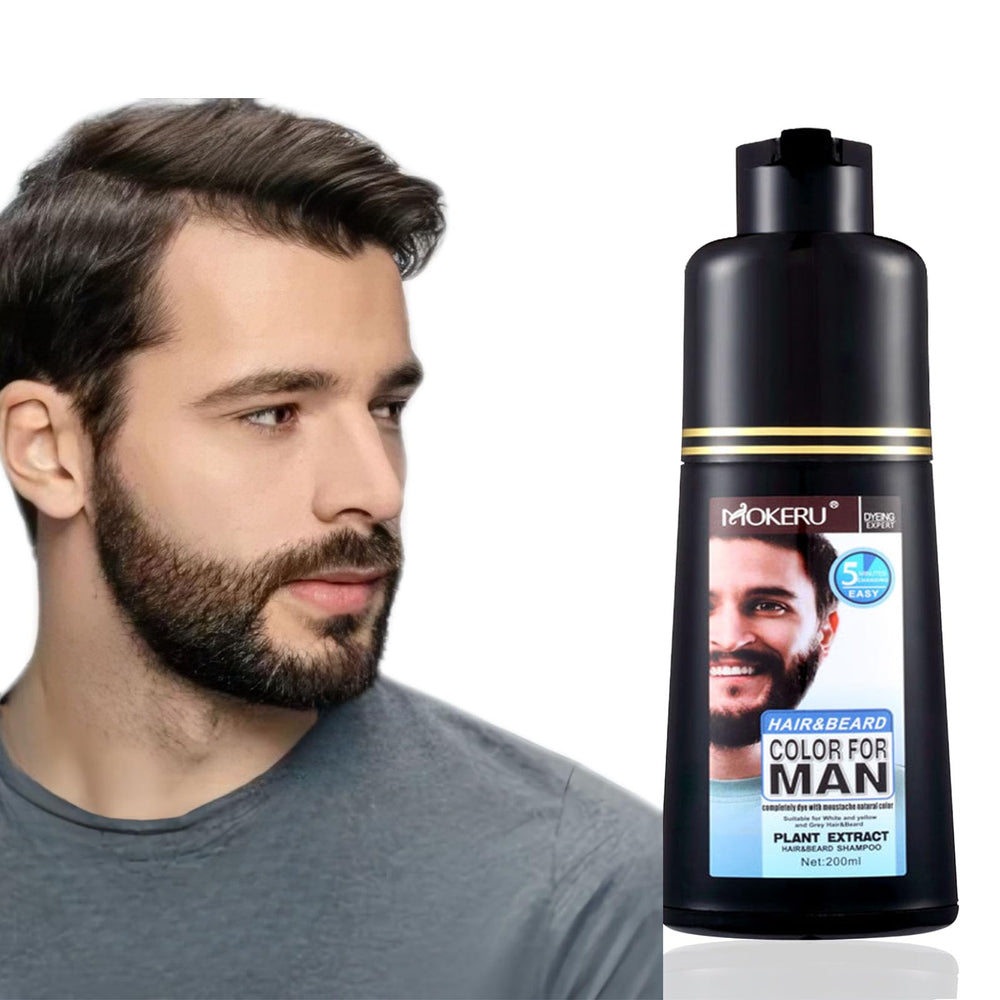 COSYAGE black beard dye bottle for fast 5-minute gray coverage.