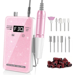 COSYGLOW nail drill glitter portable showcases stylish sparkle for mobile manicures.