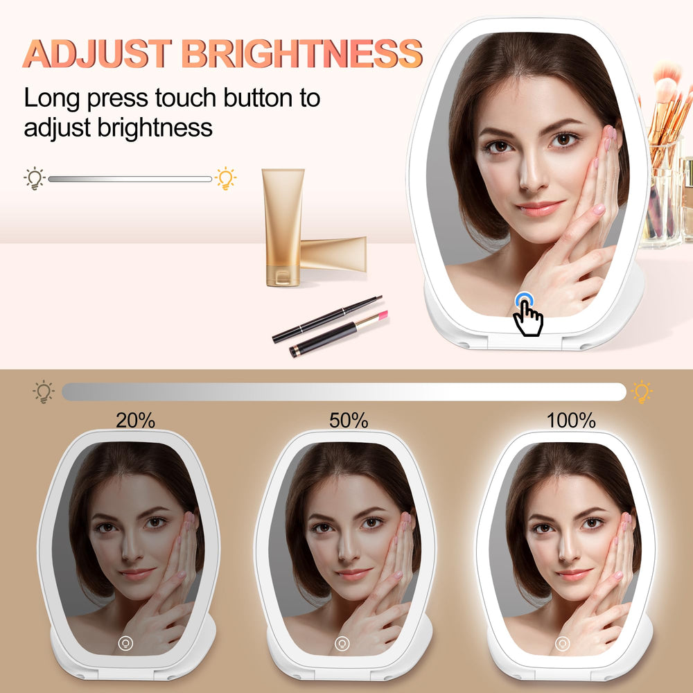 COSYGLOW touch control on mirror demonstrating dimmable brightness