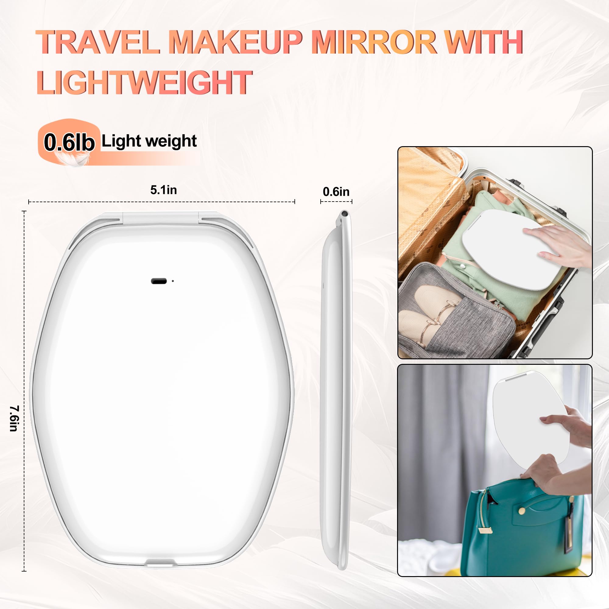 COSYGLOW hexagon design mirror for compact, stylish travel setup