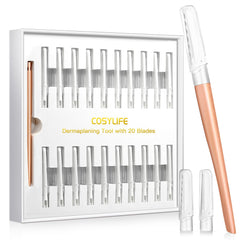 COSYLIFE Dermaplaning: herramienta en mano con agarre ergonómico para exfoliar suavemente la piel.