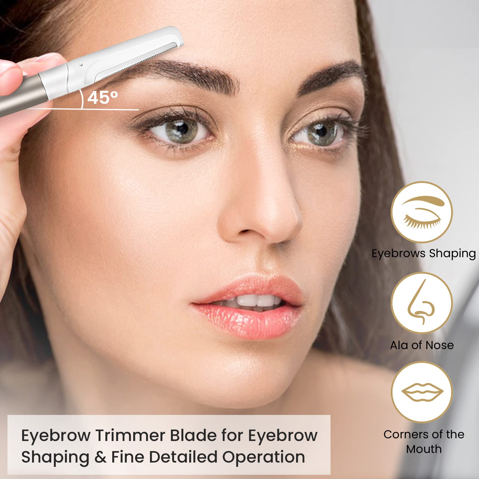 COSYLIFE dermaplaning tool closeup shows ergonomic grip for smooth passes.
